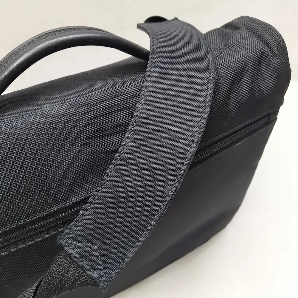 Tumi FXT Ballistic Black Nylon Pushlock Briefcase Messenger Laptop Bag